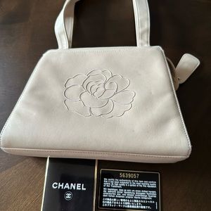 Chanel Beige Camellia Neutral Floral Handbag
